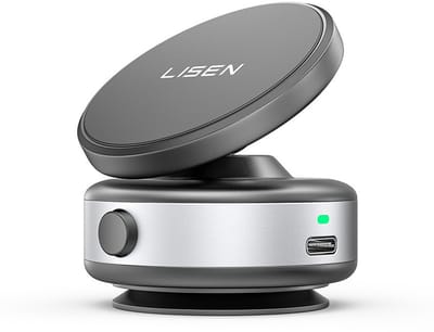 Nieuw!! LISEN Elektrische Magsafe Telefoonhouder – 360° Verstelbare Magnetische Zuignap – Sterke Vacuüm Mount voor iPhone 12 t/m 16 & Universele Smartphones – Draagbaar, Handsfree, Auto & Thuis, Caravan, Truck,MagSafe 360° Smartphones 2026