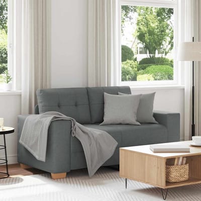 vidaXL - Loveseat - bank - 160x77x82 - cm - stof - donkergrijs