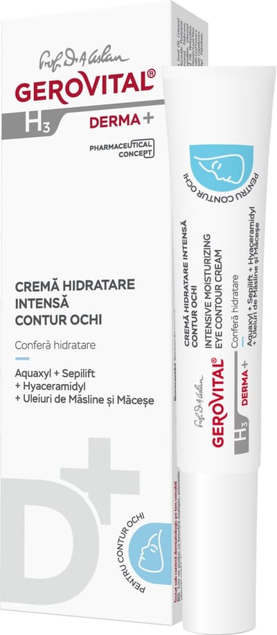 Oogcontour Intense Hydratatiecrème - 15ml - gevoelige huid - rimpels - gezichtverzorging - dermatocosmetisch product - Gerovital H3 DERMA
