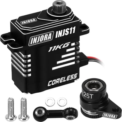 Servo Saver Set - RC Onderdelen - RC Auto Tuning - Aluminium Constructie - 25T Spline - Zwart