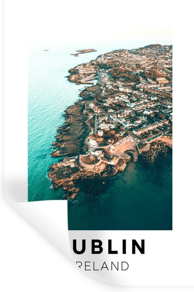 Muurstickers - Sticker Folie - Ierland - Dublin - Zee - 20x30 cm - Plakfolie - Muurstickers Kinderkamer - Zelfklevend Behang - Zelfklevend behangpapier - Stickerfolie
