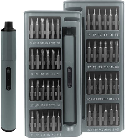 Elektrische schroevendraaier, 49-in-1 draadloze precisieschroevendraaierset met 48 magnetische bits, oplaadbare mini-schroevendraaierset voor telefoon, laptop, camera en horloge.