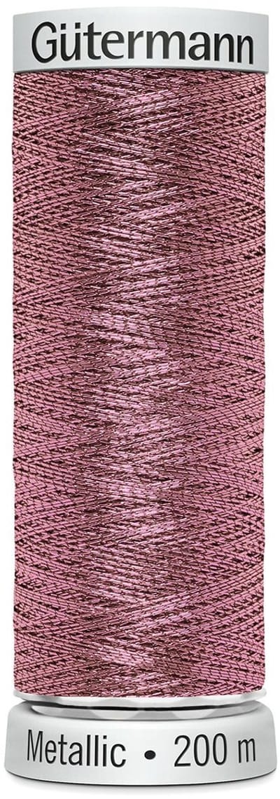Gütermann Sulky Metallic borduurgaren, 200m, Kleur 7012 oud roze