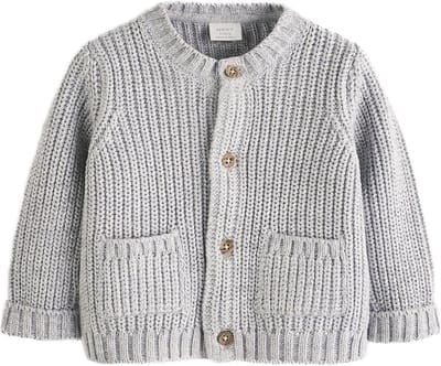 Gebreid Katoenen Cardigan voor Pasgeborenen met Knoopsluiting