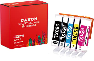 5-pack | Huismerk geschikt voor Canon PGI-550 / CLI-551 XL Inktpatronen - IP7250 - IX6850 - MG5650 - MG7150 - MG6350 - MG7550 - MG7150 - MX925