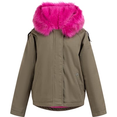Mymo winterjas houduwarm Dames Olijf violet