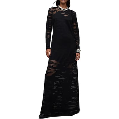 AllSaints Katlyn Mattea Dress Black Maat: 34 | Maxi Jurken Outlet | Dames | Zwart