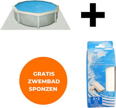 Interline ondertapijt - Onderzeil zwembad 3,60m rond - Voor alle zwembaden - Anti bacterieel - Extra isolatie - Inclusief gratis zwembadspons