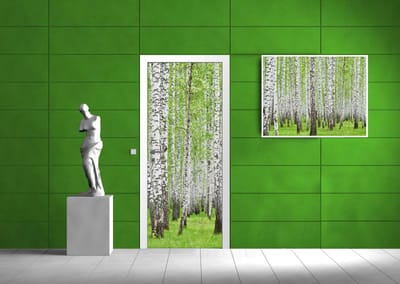 Deursticker Muursticker Bos, Boom | Groen | 91x211cm