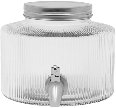 MakkelijkMooi 2.5L Glazen Drankentap - Waterdispenser - Hoogwaardig Loodvrij Glas - Compact Formaat - Lekvrije RVS Kraan
