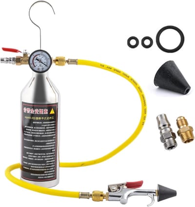 AC Spoelset - Airco Reiniger - Auto Onderhoud - Met Manometer - 35x15x10 cm - Zilver