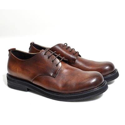 Herenschoenen Brits Retro Ronde Neus Heren Licht Trend Zakelijk Casual Leren Schoenen Grote Kop Hoogte En Dikte 38 bruin