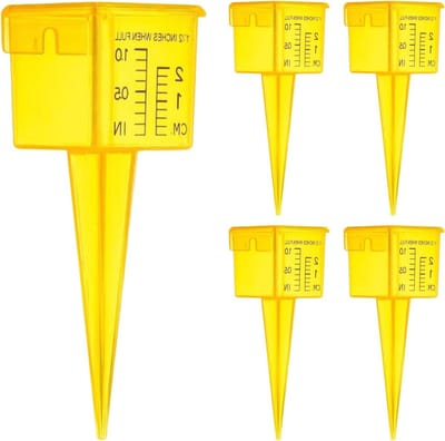 Regenmeters Gazon - Watermeters Tuin - Neerslag Meten - Brede Opening - 5 Stuks - Geel