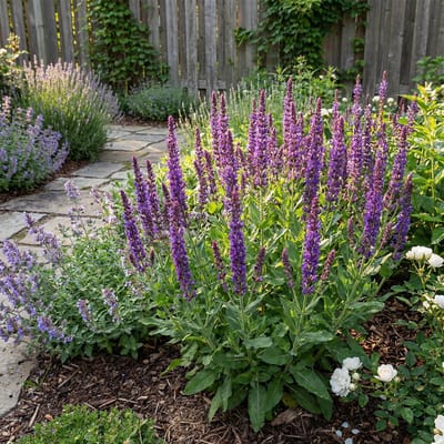 Bloomique - Set van 6 - Salvia Ostfriesland - Salie - Winterhard - Vaste Plant - Bijvriendelijk - 10-20cm Hoog - Pot 9cm