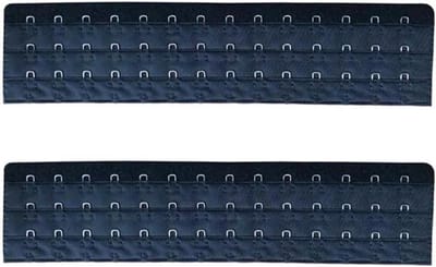 Set van 2 zwarte beha-extenders voor dames - Elastische verlengband met 3 rijen en 14 haken - Ondergoed accessoire voor bustehouders, bustiers en shapewear