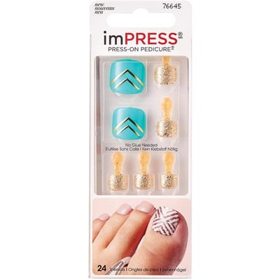 KISS Fancy Feet Press-On Pedicure - Kunstnagels voor de Voeten - 1 Set