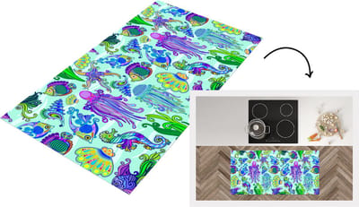Keukenloper - Loper keuken - Dieren - Regenboog - Vissen - Patronen - 120x60 cm - Keukenloper vinyl