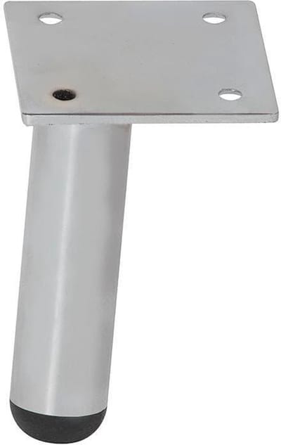 Stalen meubelpoot chroom rond ø 2,5 cm en hoogte 9,5 cm - Set van 4 stuks