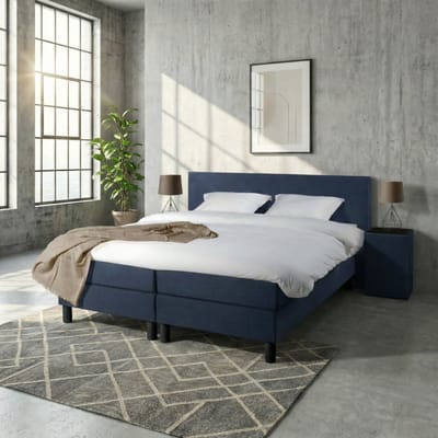 Mörgenn Boxspring Comforta - Pocketvering - Donkerblauw - 80x200 cm - Inclusief Dekbed en Kussens