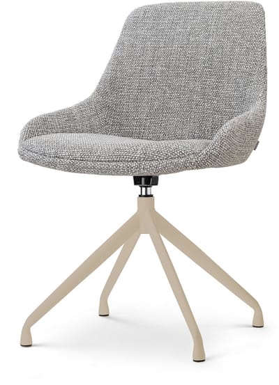 Nolon Nola-Isa Draaibare Eetkamerstoel Grijs Blend - Beige Onderstel - Comfortabel - Japandi - Stoffen