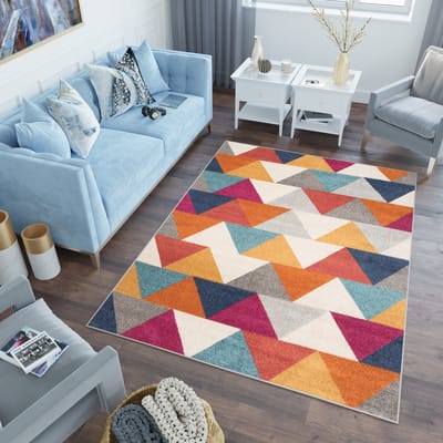Tapiso Lazur Vloerkleed Grijs Oranje Modern Woonkamer Tapijt Maat- 180x260