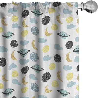 ABAKUHAUS maan gordijnen – 2x75x225 cm – microvezel – roedezak
