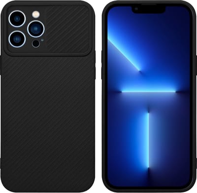 Cadorabo Hoesje geschikt voor Apple iPhone 13 PRO MAX in Bonbon Zwart - Beschermhoes van flexibel TPU-silicone Case Cover en met camerabescherming
