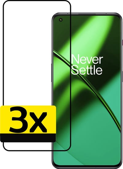 Screenprotector - Geschikt voor OnePlus 11 - 3 Stuks - Full Cover - Beschermglas - Gehard Glas - Tempered Glass - Screen Protector