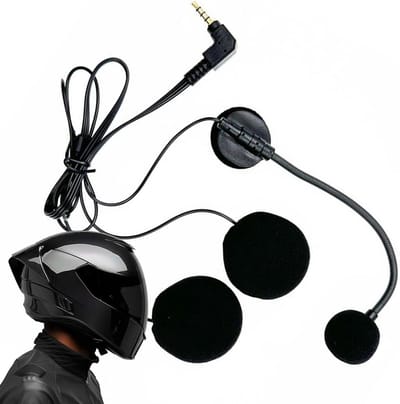 Helm Communicatie Headset - Motorfiets Oortjes - Motorrijden Communicatie - Ruisonderdrukkend Systeem - 6 x 6 x 2 cm - Zwart