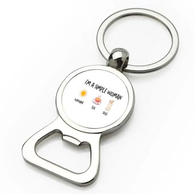 Akyol - i'm a simple woman sunshine, tea, dog flesopener - Quotes - vrouwen die simpel zijn - quotes - verjaardagscadeau - verjaardag - cadeau - kado - geschenk - gift - 9 bij 3 cm