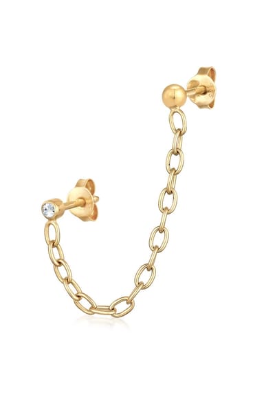 Elli - Oorbellen - Dames oorsteker ketting met kristal in 925 sterling zilver - Dames