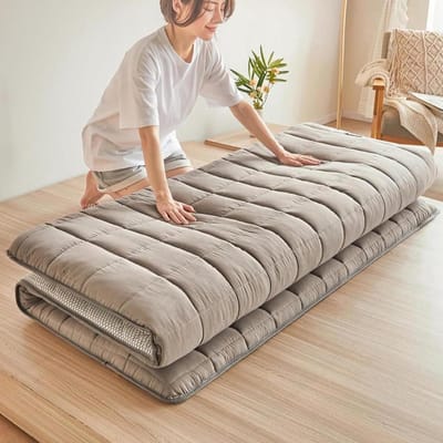 Opvouwbare Futonmatras - Gastenbed Matras - Comfortabel Slapen - Dikte Verstelbaar - 90 x 190 cm - Grijs