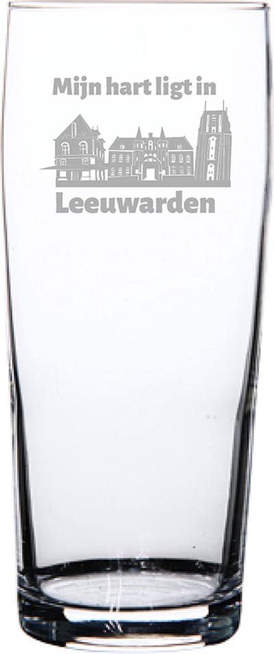 Gegraveerde bierfluitje 19cl Leeuwarden