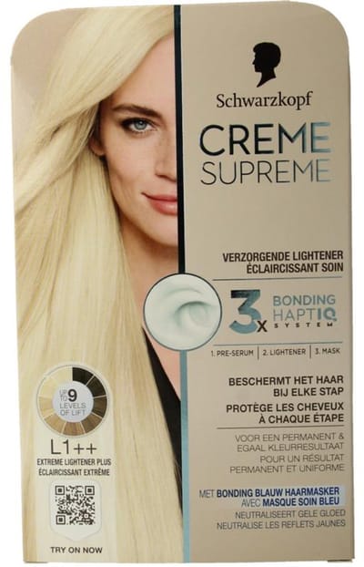 Schwarzkopf - CREME SUPREME L1++ - Haarkleuring - Extreme Lightener Plus - Permanente Haarverf - Beschermt en Versterkt - Grijsdekking - 245g