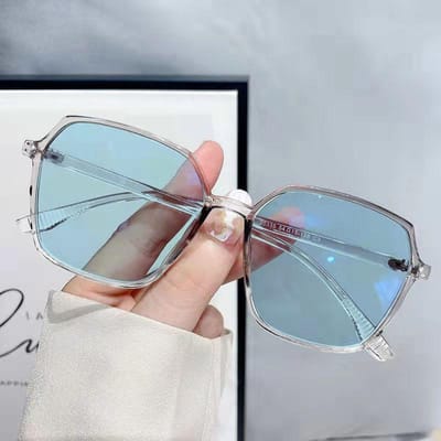 Fotochromatische Kleurveranderende Zonnebril Dames Anti Blauw Licht Grote Montuur Bril Verloop Myopie Bril 0
