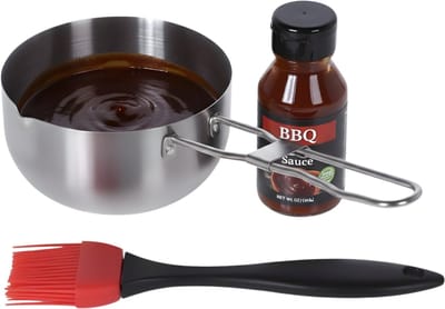Lomera BBQ Sauspan met Kwast - Sauspan met Kwast - Sauskwast met Sauspan - Saus Pannetje met Kwast - BBQ Sauspannetje - Sauspannetje met Kwast - Basting Pan met Kwast - Basting Pan - Basting Set