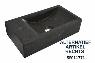 Sanifun Luduvico Hardstenen Fontein Links 400x220x100 mm Zwart