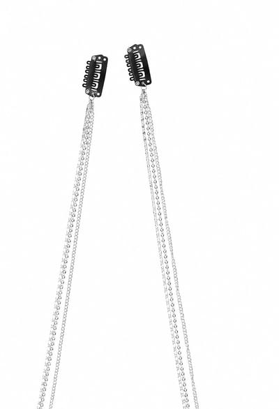 Haarclip Set 2 Stuks – Zilverkleurig | Luxe Hair Jewelry | Stainless Steel Chain Extensions | Fashion Favorite