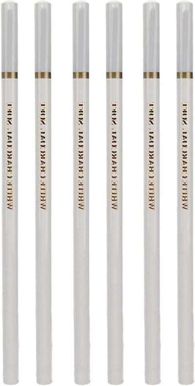 Set van 6 Witte Houtskoolpotloden voor Kunstenaars - Ideaal voor Schetsen, Accentueren en Illustraties op Zwart Papier