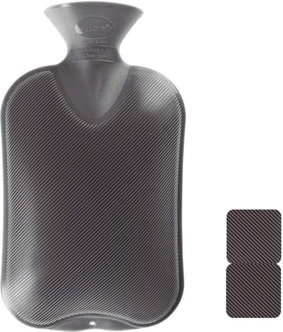 Kruik fleece hoes grijs - warm water - 2 liter