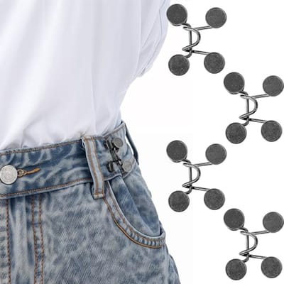 Broek Aanscherping Clips - 4 Set Verstelbare Broek Krimpclips en Nagelvrije Taillebanden voor Jeans en Rokken