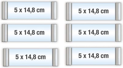 6 pack/Bewegwijzeringsborden met Klikprofiel /formaat 5x14.8cm/wegwijs bordjes/aluminium deurbordjes/naambordje kantoor/route bordje/aanwijs bordje/zelfklevend/verwijs bord/ informatie bord.