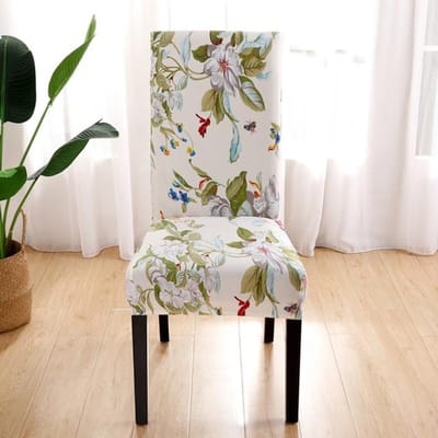Nieuwe bedrukte kleuren stoelhoezen bloemen moderne hoes voor eetkamer bruiloft stretch elastische meubelbeschermer universal size white