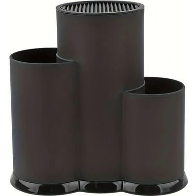 Porte-couteaux universel de sécurité 3 en 1, grand porte-couteaux de cuisine, égouttoir à ustensiles de cuisine, porte-outils noir black