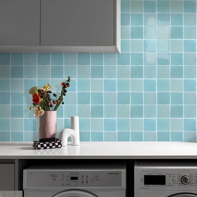 Dikkere Vinyl 3D Zelfklevende Wandtegels voor Keuken en Badkamer in Blauw - Set van 10 - 30 x 30 cm Metro Wandtegel Stickers voor Eenvoudige Decoratie en Renovatie