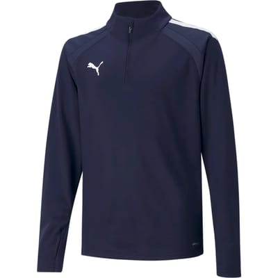 PUMA teamLIGA 1/4 Zip Top Jr Unisex Sporttop - PUMA Navy-PUMA White