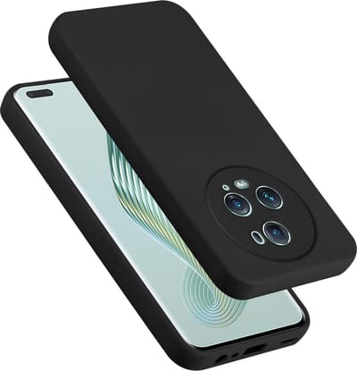 Cadorabo Hoesje geschikt voor Honor Magic 5 Pro in LIQUID ZWART - Beschermhoes gemaakt van flexibel TPU silicone Case Cover