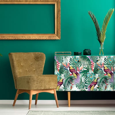 Sticker met tropisch meubelmotief, Udarat, 40 x 60 cm