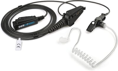 DerComms® Heavy duty Security headset voor Kenwood NX200, NX300,  TK280, TK380, TK-D200, TK-D300, NX5300