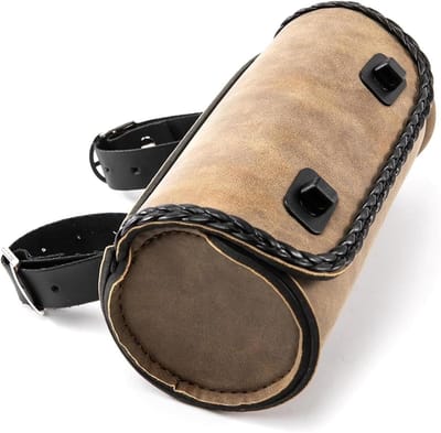 Motortas Zadeltas - Zijtas Bagage - Motor Rit Opslag - Duurzaam PU Leer - 1500 Gram - Zwart Bruin